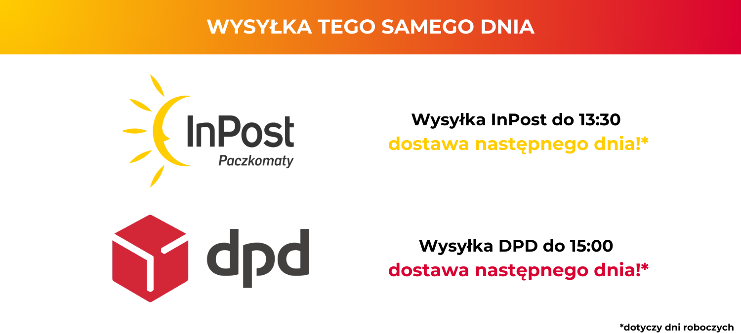 dostawa następnego dnia roboczego!
